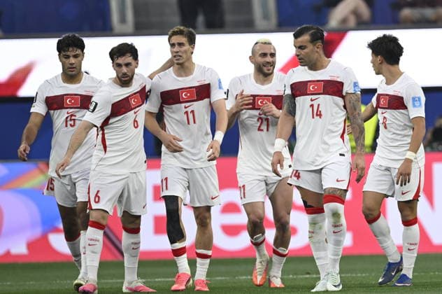 Turkiye v USA - FIFA World Cup, WM, Weltmeisterschaft, Fussball 2026 - Group D LOS ANGELES, CALIFORNIA - JUNE 25: Orkun Kokcu (6) of Turkyie celebrates with his teammates after scoring a goal during the 2026 FIFA World Cup First Stage Group D match between Turkiye and USA at the Los Angeles Stadium (SoFi Stadium) in Inglewood, California, United States on June 25, 2026. Tayfun Coskun Anadolu California United States. Editorial use only. Please get in touch for any other usage.  Copyright: x2026xAnadoluxTayfunxCoskunx