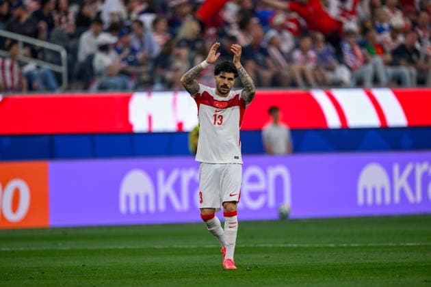 Turkiye v USA - FIFA World Cup, WM, Weltmeisterschaft, Fussball 2026 - Group D LOS ANGELES, CALIFORNIA - JUNE 25: Eren Elmali of Turkiye gestures during the 2026 FIFA World Cup First Stage Group D match between Turkiye and USA at the Los Angeles Stadium (SoFi Stadium) in Inglewood, California, United States on June 25, 2026. Tayfun Coskun Anadolu California United States. Editorial use only. Please get in touch for any other usage.  Copyright: x2026xAnadoluxTayfunxCoskunx