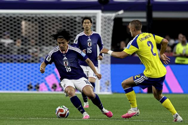 RECORD DATE NOT STATED Japan faces Sweden in the final round of Group C at the 2026 World Cup. Dallas (USA), 06 25 2026 World Cup USA Gustaf Lagerbielke in a match between the national teams of Japan and Sweden, valid for the last round of group F of the FIFA World Cup, WM, Weltmeisterschaft, Fussball 2026, played at Dallas Stadium, in Dallas, this Thursday (25).(Foto: Pedro Paulo Diaz Thenews2 imago images) SPO  Copyright: xPedroxPauloxDiazx