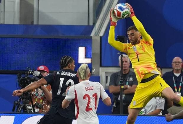 Turkiye v USA - FIFA World Cup, WM, Weltmeisterschaft, Fussball 2026 - Group D LOS ANGELES, CALIFORNIA - JUNE 25: Matt Turner (1) of USA in action during the 2026 FIFA World Cup First Stage Group D match between Turkiye and USA at the Los Angeles Stadium (SoFi Stadium) in Inglewood, California, United States on June 25, 2026. Tayfun Coskun Anadolu California United States. Editorial use only. Please get in touch for any other usage.  Copyright: x2026xAnadoluxTayfunxCoskunx