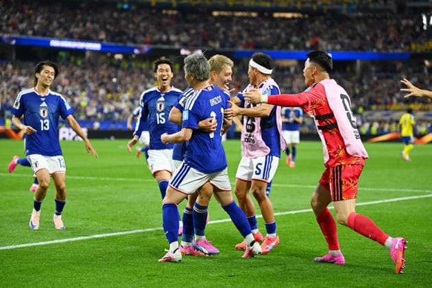 Japan team group, Mannschaftsbild, Totale (JPN), Ritsu Doan (JPN), Daizen Maeda (JPN), JUNE 25, 2026 - Football Soccer : FIFA World Cup, WM, Weltmeisterschaft, Fussball 2026 Group F match between Japan 1-1 Sweden at Dallas Stadium in Arlington, Texas, USA.  aflo_335812790 KenjiroxMatsuox