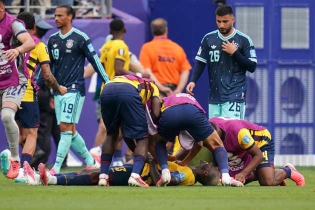 Ecuador v Germany, FIFA World Cup, WM, Weltmeisterschaft, Fussball 2026 Ecuador midfielder MoisÃ s Caicedo (23) celebrates winning during the Ecuador v Germany FIFA WORLD CUP 2026 Group E match at New York New Jersey Stadium, East Rutherford, United States on 25 June 2026 Credit: Eleanor Hoad Every Second Media Editorial use only. All images are copyright Every Second Media Limited. No images may be reproduced without prior permission. Copyright: xIMAGO EveryxSecondxMediax ESM-2050-0055 EleanorxHoadx xEveryxSecondxMediax