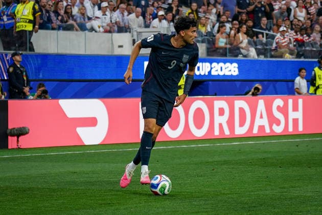 USA: Fußball FIFA World Cup, WM, Weltmeisterschaft, Fussball 2026 Gruppenphase Gruppe A Türkei vs USA SoFi Stadium (Inglewood, Los Angeles County, Kalifornien): Ricardo Pepi (USA, 9) *** USA Soccer 2026 FIFA World Cup Group Stage Group A Turkey vs. USA SoFi Stadium, Inglewood, Los Angeles County, California Ricardo Pepi, USA, 9 Copyright: xJOERANxSTEINSIEKx