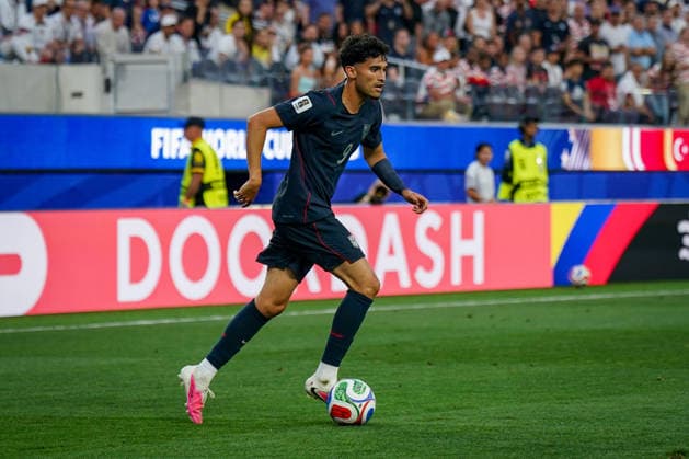 USA: Fußball FIFA World Cup, WM, Weltmeisterschaft, Fussball 2026 Gruppenphase Gruppe A Türkei vs USA SoFi Stadium (Inglewood, Los Angeles County, Kalifornien): Ricardo Pepi (USA, 9) *** USA Soccer 2026 FIFA World Cup Group Stage Group A Turkey vs. USA SoFi Stadium, Inglewood, Los Angeles County, California Ricardo Pepi, USA, 9 Copyright: xJOERANxSTEINSIEKx