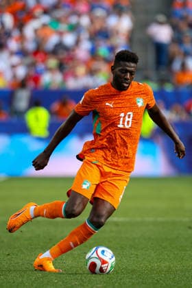 June 25, 2026, Philadelphia, Pennsylvania, USA: IBRAHIM SANGARE of Cote D Ivoire dribbles the ball during the 2026 FIFA World Cup, WM, Weltmeisterschaft, Fussball Group E match at Philadelphia Stadium in Philadelphia, PA on June 25, 2026. Philadelphia USA - ZUMAm283 20260625_zsp_m283_044 Copyright: xBillyxMyersx