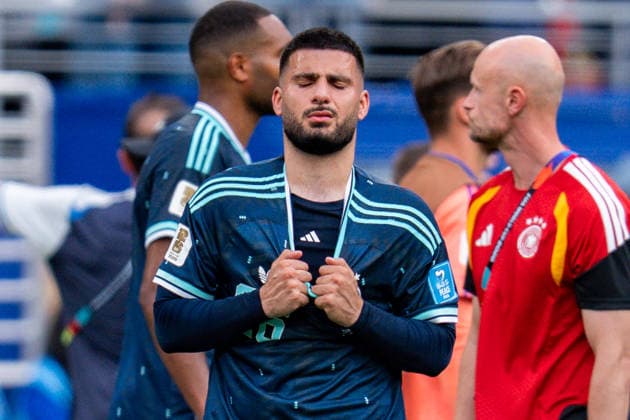 FIFA Fussball Weltmeisterschaft 2026, Gruppe E, Spiel 3, Ecuador vs Deutschand, 25.06.2026, Metlife-Stadion in New Jersey Deniz Undav (Deutschland) unzufrieden nach Abpfiff *** 2026 FIFA World Cup, Group E, Match 3, Ecuador vs. Germany, June 25, 2026, MetLife Stadium in New Jersey: Deniz Undav of Germany dissatisfied after the final whistle Copyright: xBahhoxKarax