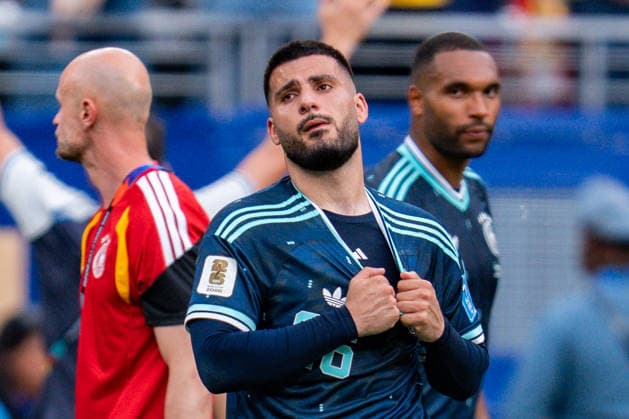 FIFA Fussball Weltmeisterschaft 2026, Gruppe E, Spiel 3, Ecuador vs Deutschand, 25.06.2026, Metlife-Stadion in New Jersey Deniz Undav (Deutschland) unzufrieden nach Abpfiff *** 2026 FIFA World Cup, Group E, Match 3, Ecuador vs. Germany, June 25, 2026, MetLife Stadium in New Jersey: Deniz Undav of Germany dissatisfied after the final whistle Copyright: xBahhoxKarax