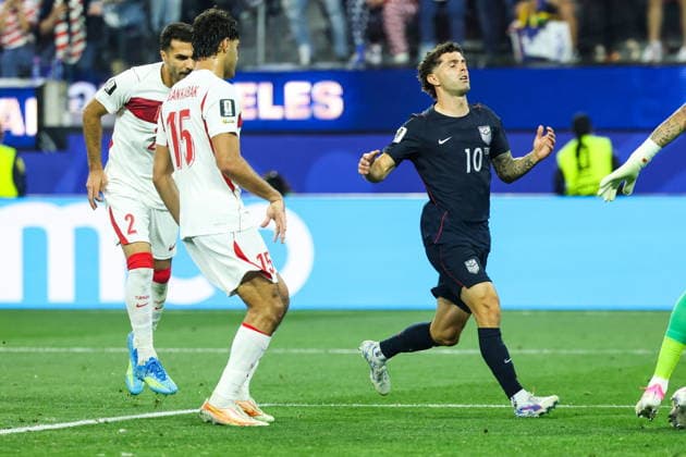 FIFA World Cup, WM, Weltmeisterschaft, Fussball 2026 - Group D - Turkey vs USA United States of America forward Christian Pulisic in action in the second half of the FIFA World Cup 2026 group stage match Turkey against USA, in Los Angeles, USA, 25 June 2026. LOS ANGELES United States  Copyright: xCHRISTOPHERxTORRESx
