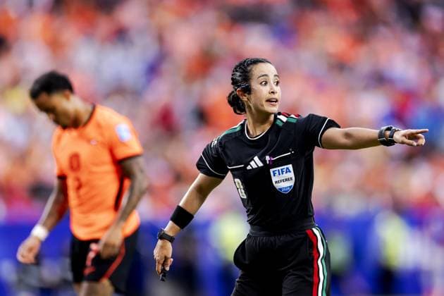 KANSAS - Referee Katia Garcia during the FIFA 2026 World Cup Group F match between Tunisia and the Netherlands at Kansas City Stadium on June 25, 2026, in Kansas, United States. ROBIN VAN LONKHUIJSEN ANP FIFA World Cup, WM, Weltmeisterschaft, Fussball 2026 group stage 2026 xVIxANPxSportx xxANPxIVx 562019789 originalFilename: 562019789.jpg