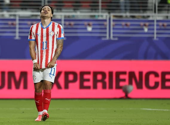 (260626) -- SAN FRANCISCO, June 26, 2026 -- Mauricio of Paraguay reacts during the group D match between Paraguay and Australia at the 2026 FIFA World Cup, WM, Weltmeisterschaft, Fussball at San Francisco Bay Area Stadium in San Francisco, the United States, June 25, 2026. (Photo by Xinhua) (SP)U.S.-SAN FRANCISCO-FOOTBALL-FIFA WORLD CUP-GROUP D-PRY VS AUS SongxHaiyuan 