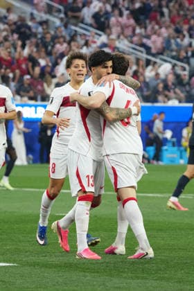 RECORD DATE NOT STATED 25th June 2026; SoFi Stadium, Los Angeles, California, United States of America; FIFA World Cup, WM, Weltmeisterschaft, Fussball Football, Turkey versus United States of America; Orkun Kokcu of Turkey celebrates scoring his sides second goal of the match in the 31st minute to make the score 2-1 to Turkey AlecxBrown