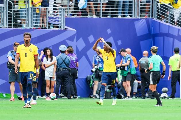 June 25, 2026, East Rutherford, Nj, United States of America: Gonzalo Plata player of Ecuador celebrates his goal during the match between Ecuador and Germany in the third round of Group E of the 2026 FIFA World Cup, WM, Weltmeisterschaft, Fussball group stage at New York New Jersey Stadium, in East Rutherford, United States, on Thursday, June 25, 2026.(Foto: Brazil Photo Press Brazil Photo Press) INTERNATIONAL East Rutherford United States of America - ZUMAv122 0860056612st Copyright: xWilliamxVolcovx