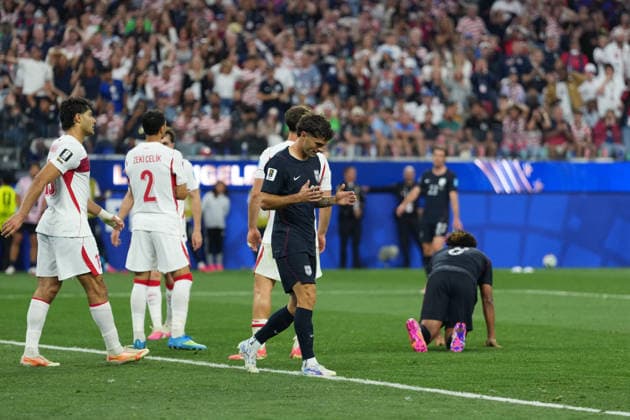 RECORD DATE NOT STATED 25th June 2026; SoFi Stadium, Los Angeles, California, United States of America; FIFA World Cup, WM, Weltmeisterschaft, Fussball Football, Turkey versus United States of America; Christian Pulisic of United States looks disappointed after missing an opportunity AlecxBrown