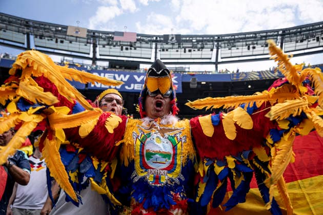 FOOTBALL : Allemagne vs Equateur- Coupe du monde FIFA 2026. Stade de Newark, New Jersey, Etats-Unis. 25-06-2026 Ambiance avec les supporters de l Ã quipe de Ecuador  Copyright: xELYXANDROxCEGARRAx