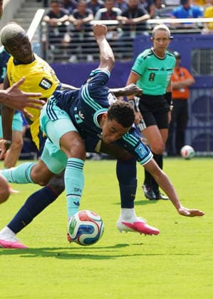 Fussball , Weltmeisterschaft 2026, FIFA WM 2026, Fussball World Cup , Canada USA, Mexico-2026, Ecuador vs Deutschland Ecuador vs Germany Gruppenphase, Gruppen E , 25..06.2026, Metlife Stadium New York-New Jersey Jamal Musiala, Deutschland, Germany, GER Aktion Einzelbild, Foto Chai von der Laage FIFA regulations prohibit any use of photographs as image sequences and or quasi-video. EDITORIAL USE ONLY, *** Soccer, 2026 World Cup, FIFA World Cup 2026, Soccer World Cup, Canada, USA, Mexico 2026, Ecuador vs. Germany, Group Stage, Group E, June 25, 2026, MetLife Stadium, New York, New Jersey, Jamal Musiala, Germany, GER, Action, Single Frame, Photo by Chai von der Laage. FIFA regulations prohibit any use of photographs as image sequences and or quasi-video. EDITORIAL USE ONLY,