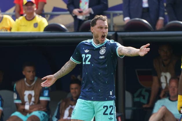 Fussball , Weltmeisterschaft 2026, FIFA WM 2026, Fussball World Cup , Canada USA, Mexico-2026, Ecuador vs Deutschland Ecuador vs Germany Gruppenphase, Gruppen E , 25..06.2026, Metlife Stadium New York-New Jersey David Raum Deutschland, Germany, GER Aktion Einzelbild, Foto Chai von der Laage FIFA regulations prohibit any use of photographs as image sequences and or quasi-video. EDITORIAL USE ONLY, *** Soccer, 2026 World Cup, 2026 FIFA World Cup, Soccer World Cup, Canada, USA, Mexico 2026, Ecuador vs. Germany, Group Stage, Group E, June 25, 2026, MetLife Stadium, New York, New Jersey, David Raum, Germany, GER, Action, Still Image, Photo by Chai von der Laage. FIFA regulations prohibit any use of photographs as image sequences and or quasi-video. EDITORIAL USE ONLY,