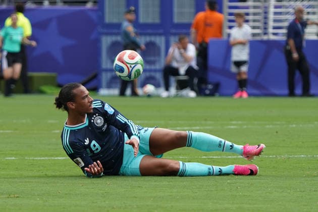 Fussball , Weltmeisterschaft 2026, FIFA WM 2026, Fussball World Cup , Canada USA, Mexico-2026, Ecuador vs Deutschland Ecuador vs Germany Gruppenphase, Gruppen E , 25..06.2026, Metlife Stadium New York-New Jersey Leroy Sane, Deutschland, Germany, GER Aktion Einzelbild, Foto Chai von der Laage FIFA regulations prohibit any use of photographs as image sequences and or quasi-video. EDITORIAL USE ONLY, *** Soccer, 2026 World Cup, FIFA World Cup 2026, Soccer World Cup, Canada, USA, Mexico 2026, Ecuador vs. Germany, Group Stage, Group E, June 25, 2026, MetLife Stadium, New York, New Jersey, Leroy Sané, Germany, GER, Action, Still Image, Photo by Chai von der Laage. FIFA regulations prohibit any use of photographs as image sequences and or quasi-video. EDITORIAL USE ONLY,