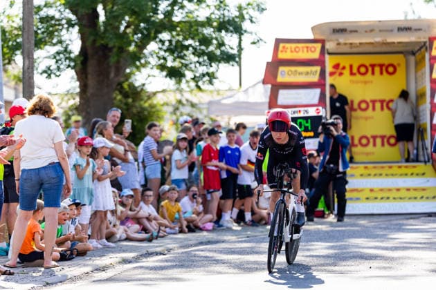 26.06.2026, GER, Rennrad, Maenner Frauen Junioren, Saison 2026, Rad DM 26 German Cycling Deutsche Meisterschaften, Einzelzeitfahren Rund um Streufdorf Gemeinde Straufhain Bruno Kessler (CT Tudor Pro Cycling Team) 3 Tage sommerliches Rekordwochenende mit Temperaturen bis zu 38Grad stellten die Rahmenbedingungen für die Rad DM 26. Am Freitag stand das Einzelzeitfahren der Männer über 41km 413hm sowie der Frauen über 26,2km 215hm an. 98646 Streufdorf Simmershausen Bundesstrasse L1134 K505 L26 Thüringen Deutschland *** June 26, 2026, GER, Road Bike, Men, Women, Juniors, 2026 Season, Rad DM 26 German Cycling Championships, Individual Time Trial Around Streufdorf, Municipality of Straufhain, Bruno Kessler, CT Tudor Pro Cycling Team. A three-day summer record-breaking weekend with temperatures reaching up to 38 degrees set the stage for the 2026 German Cycling Championships. On Friday, the men’s individual time trial over 41 km (413 m elevation gain) took place, as well as the women’s race over 26.2 km with 215 hm. 98646 Streufdorf, Simmershausen, Federal Highway L1134, K505, L26, Thuringia, Germany
