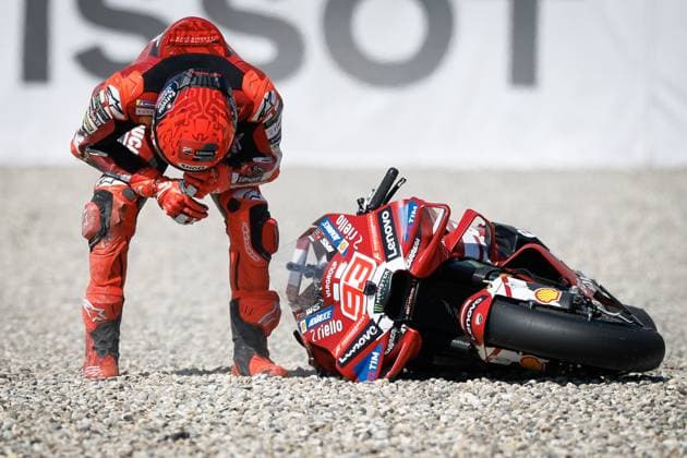 ASSEN - Marc Marquez (SPA) crashed his Ducati during Moto GP practice ahead of the 95th edition of the Assen TT. VINCENT JANNINK ANP xVIxANPxSportx xxANPxIVx 562042120 originalFilename: 562042120.jpg