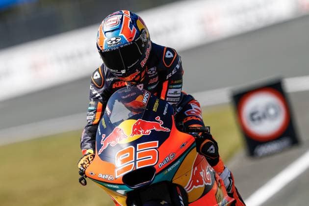 ASSEN - Collin Veijer (NED) on his Kalex during Moto2 practice ahead of the 95th edition of the TT of Assen. VINCENT JANNINK ANP xVIxANPxSportx xxANPxIVx 562043910 originalFilename: 562043910.jpg