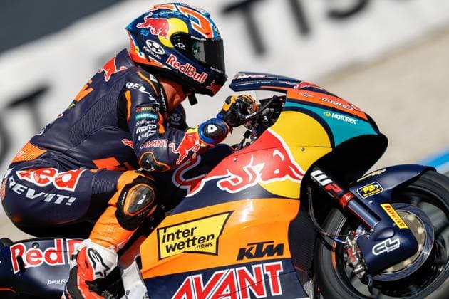 ASSEN - Collin Veijer (NED) on his Kalex during Moto2 practice ahead of the 95th edition of the TT of Assen. VINCENT JANNINK ANP xVIxANPxSportx xxANPxIVx 562044446 originalFilename: 562044446.jpg