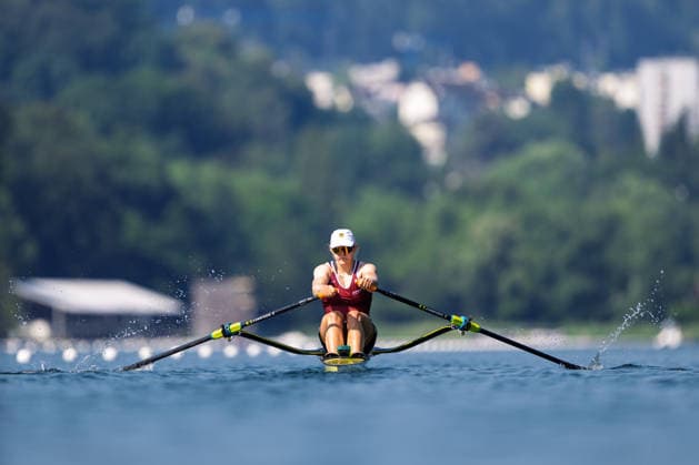 LUCERNE, SWITZERLAND - JUNE 26: Alexandra Foester of Germany competing in the Women s Single Sculls during the Lucerne Regatta - World Rowing Cup III at the Rotsee on June 26, 2026 in Lucerne, Switzerland. Lucerne Switzerland Copyright: xBEAUTIFULxSPORTS TobiasxLacknerx