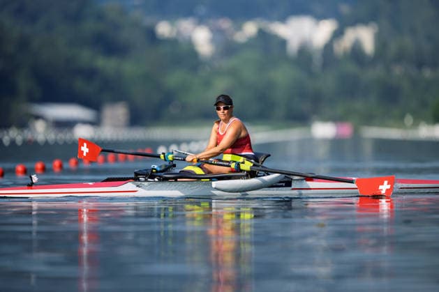 LUCERNE, SWITZERLAND - JUNE 26: Claire Ghiringhelli of Switzerland competing in the Pr1 Women s Single Sculls during the Lucerne Regatta - World Rowing Cup III at the Rotsee on June 26, 2026 in Lucerne, Switzerland. Lucerne Switzerland Copyright: xBEAUTIFULxSPORTS TobiasxLacknerx