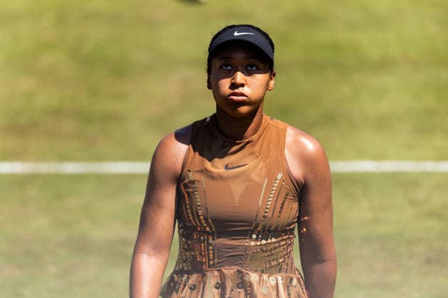 BAD HOMBURG, GERMANY - JUNE 26: Naomi Osaka (JPN) exhausted during the Bad Homburg Open powered by Solarwatt Singles match between Xinyu Wang (CHN) vs Naomi Osaka (JPN) at Kurpark Bad Homburg on June 26, 2026 in Bad Homburg, Germany. Hessen Germany Copyright: xSteffiexWunderlx