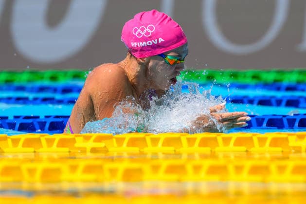Yuliya Efimova of Neutral Athletes B competes in the 100m Breaststroke Women Heats during the 62nd Settecolli swimming meeting at Stadio del Nuoto in Rome (Italy), June 26, 2026. andreaxstaccioli