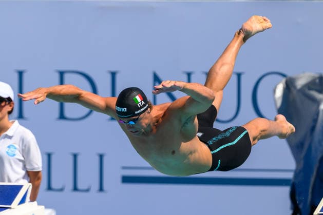 Nicolo Martinenghi of Italy competes in the 50m Breaststroke Men Heats during the 62nd Settecolli swimming meeting at Stadio del Nuoto in Rome (Italy), June 26, 2026. andreaxstaccioli
