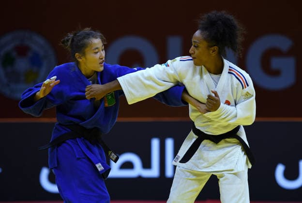 (260626) -- QINGDAO, June 26, 2026 -- Fawaz Martha (R) of France competes against Maysa Pardayeva of Turkmenistan during the women s -57kg final match at the IJF World Judo Tour Qingdao Grand Prix 2026 in Qingdao, east China s Shandong Province, June 26, 2026. ) (SP)CHINA-QINGDAO-JUDO-GRAND PRIX 2026(CN) LixZiheng 