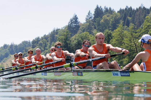 RECORD DATE NOT STATED 26th June 2026; Lucerne, Switzerland; World Rowing Cup Day One; the Netherlands - Mens Eight (M8) - Heat 1 AnthonyxBenoit