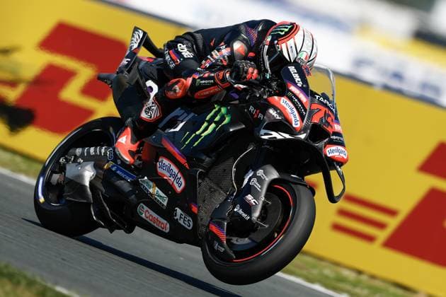 ASSEN - Marco Bezzecchi (ITA) on his Aprilia during Moto GP practice ahead of the 95th edition of the Assen TT. VINCENT JANNINK ANP xVIxANPxSportx xxANPxIVx 562060107 originalFilename: 562060107.jpg