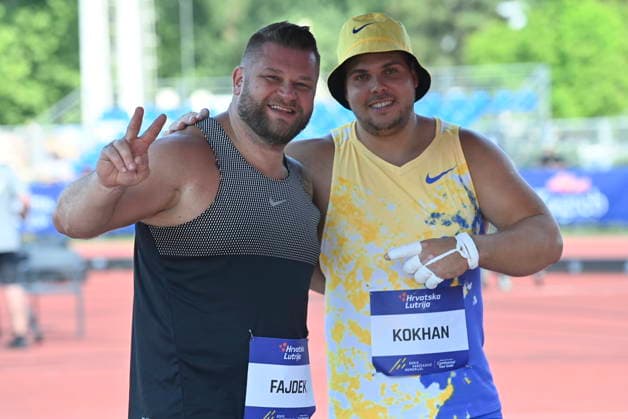 Croatia, Zagreb, 260626. Sportski park Mladost. Zagreb Meeting, 76th Boris Hanzekovic memorial. In the photo: Pawel Fajdek, Mykhaylo Kokhan. Photo: Ronald Gorsic CROPIX Zagreb Croatia Copyright: xxRonaldxGorsicx rg-zagreb_meeting20-260626