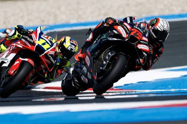 ASSEN - Marco Bezzecchi (ITA) on his Aprilia during Moto GP practice ahead of the 95th edition of the Assen TT. VINCENT JANNINK ANP xVIxANPxSportx xxANPxIVx 562062834 originalFilename: 562062834.jpg