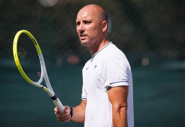 Collignon s coach Steve Darcis and pictured during the afternoon training session the preparations ahead of the Wimbledon grand slam tennis tournament in London, Britain, Friday 26 June 2026. The main tournament is starting on Monday 29th June. BENOITxDOPPAGNE  x179396011x