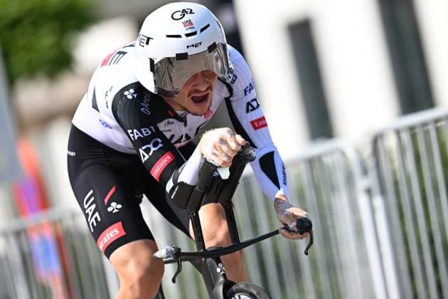 Elite Men Rune Herregodts pictured in action during the men s elite individual road time trial race (41,5km) at the Belgian Cycling Championships, in Maarkedal, on Friday 26 June 2026. DAVIDxPINTENS  x179396347x