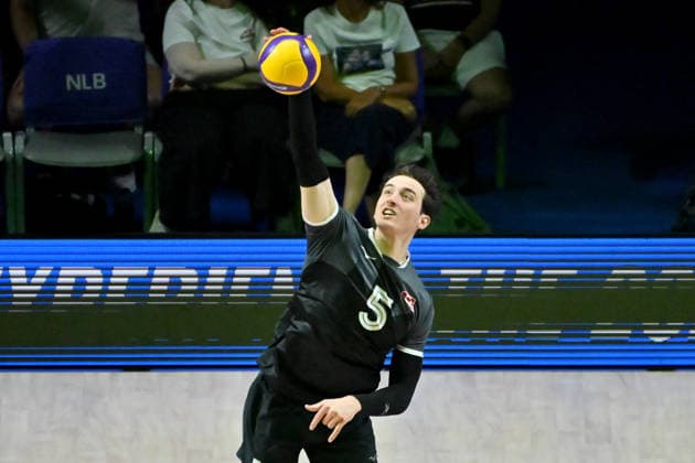 LJUBLJANA, SLOVENIA - JUNE 26: Brodie Hofer of Canada during the FIVB Men s Volleyball Nations League match between Ukraine and Canada at Arena Stozice, Ljubljana on June 26, 2026 in Ljubljana, Slovenia. (Photo by Igor Kupljenik Sports Press Photo).  Copyright: xIgorxKupljenikx xSPPx Sportspressphoto_SPR177406
