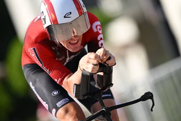 Elite Men Toon Aerts pictured in action during the men s elite individual road time trial race (41,5km) at the Belgian Cycling Championships, in Maarkedal, on Friday 26 June 2026. DAVIDxPINTENS  x179402083x