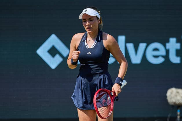 June 26, 2026, Bad Homburg, Hessen, Germany: Elena-Gabriela Ruse of Romania reacts with clenched fist during the BAD HOMBURG OPEN powered by SOLARWATTT- WTA500 - Womens Tennis, 26.6.2026 in Bad Homburg (Tennis-Club Bad Homburg), Germany Tennis 2026: WTA, Tennis Damen Bad Hombug Open: Semifinal Singles: MUCHOVA Vs RUSE  - ZUMAs343 20260626_zsp_s343_042 Copyright: xMathiasxSchulzx