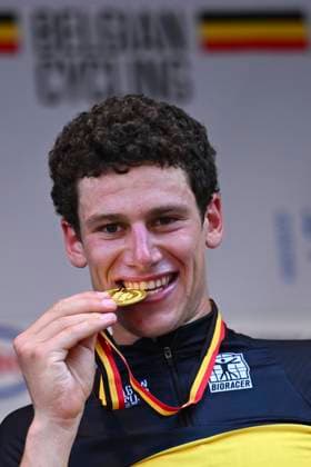 Belgian 2026 National Championship Maarkedal 26 06 2026 MAARKEDAL, BELGIUM - JUNE 26 : Segaert Alec of Bahrain Victorious pictured during the podium ceremony of the Men Elite Individual Time Trial of the 2026 Belgian National Championships 00st edition an UCI National Championships cycling race of 40 km with start in Maarkedal and finish in Maarkedal on June 26, 2026 in Maarkedal, Belgium, 26 06 2026 Maarkedal Belgium  Copyright: xVincentxKalutx