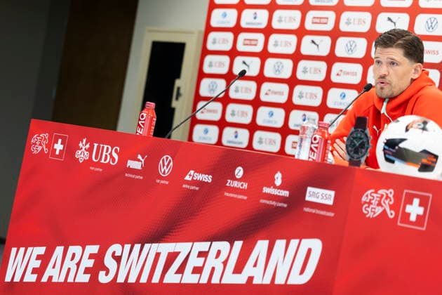 FIFA World Cup, WM, Weltmeisterschaft, Fussball 2026 - Switzerland press conference, PK, Pressekonferenz Switzerland s goalkeeper Gregor Kobel attends a press conference of the Swiss national soccer team at the SDJA in San Diego, California, USA, 26 June 2026, during the FIFA World Cup 2026. San Diego United States  Copyright: xPETERxKLAUNZERx