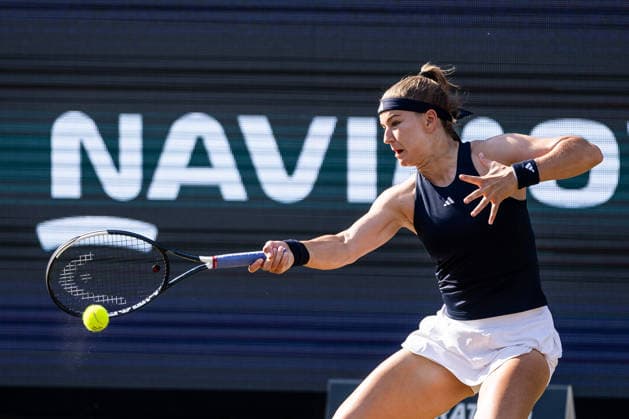 BAD HOMBURG, GERMANY - JUNE 26: Karolina Muchova (CZE) during the Bad Homburg Open powered by Solarwatt Singles match between Elena-Gabriela Ruse (ROU) vs Karolina Muchova (CZE) at Kurpark Bad Homburg on June 26, 2026 in Bad Homburg, Germany. Hessen Germany Copyright: xSteffiexWunderlx