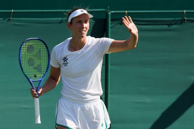 Belgian Elise Mertens pictured in action during the afternoon training session during the preparations ahead of the Wimbledon grand slam tennis tournament in London, Britain, Friday 26 June 2026. The main tournament is starting on Monday 29th June. BENOITxDOPPAGNE  x179416239x