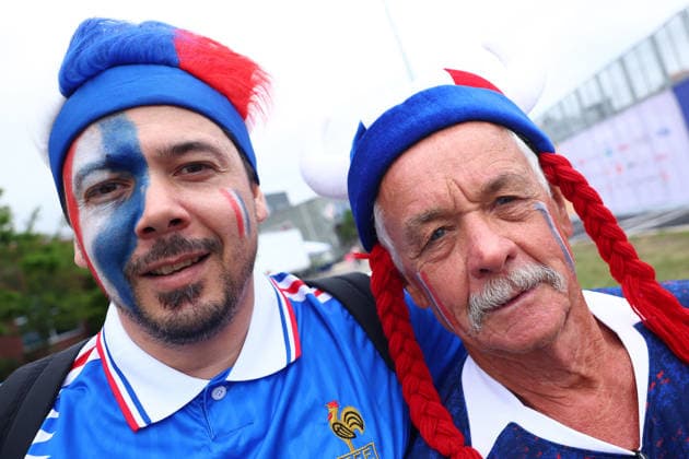 Foxborough, USA, 26th June 2026. France fans during the Norway vs France FIFA World Cup, WM, Weltmeisterschaft, Fussball match at Gillette Stadium, Foxborough. Picture credit should read: Paul Terry Sportimage EDITORIAL USE ONLY. No use with unauthorised audio, video, data, fixture lists, club league logos or live services. Online in-match use limited to 120 images, no video emulation. No use in betting, games or single club league player publications. SPI_001_PT_Norway_France SPI-4842-0001