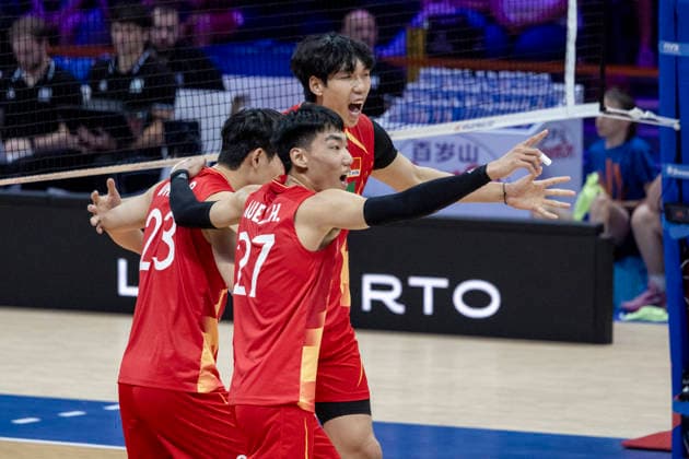 VNL China - Argentina 26.06.2026 volleyball, Gliwice , Arena Pre Zero , Mens Volleyball Nations League 2026 FIVB VNL (siatkowka, Liga Narodow), game , match China - Argentina image shows: Zhihong Xue (27) photo Katarzyna Plewczynska Fotostyk Copyright: xKatarzynaxPlewczynskax 20260626-n-KAPL2678