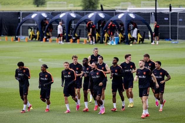 KANSAS CITY - The players during a training session of the Dutch national team, Nationalteam at the KC Current Training Facility, on June 26, 2026, in Kansas City. The Dutch national team is preparing for the match against Morocco during the FIFA World Cup, WM, Weltmeisterschaft, Fussball ROBIN VAN LONKHUIJSEN ANP xVIxANPxSportx xxANPxIVx 562081294 originalFilename: 562081294.jpg