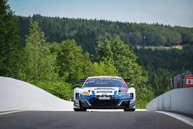 AUTOMOBILE : 24 Heures de SPA Francorchamps - 26 06 2026 25 Sainteloc Racing (FRA) Audi R8 LMS GT3 EVO II (SILVER) driven by Ezequiel PEREZ COMPANC (ARG) Etienne CHELI (FRA) Ivan KLYMENKO (UKR), during the CrowdStrike 24 Hours of SPA, 4th round of the GT World Challenge Europe Championship (SRO) on the SPA Francorchamps circuit in Belgium The 26th June 2026. SPA-FRANCORCHAMPSBelgium  Copyright: xMPSxAGENCYx