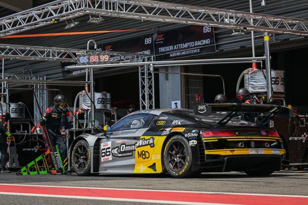 AUTOMOBILE : 24 Heures de SPA Francorchamps - 26 06 2026 66 Tresor Attempto Racing (GER) Audi R8 LMS GT3 EVO II (SILVER) driven by Rocco MAZZOLA (ITA) Sebastian oGAARD (DEN) Ariel LEVI (ISR) Mark KASTELIC (SLO), during the CrowdStrike 24 Hours of SPA, 4th round of the GT World Challenge Europe Championship (SRO) on the Spa-Francorchamps circuit in Belgium The 26th June 2026. SPA-FRANCORCHAMPSBelgium  Copyright: xMPSxAGENCYx