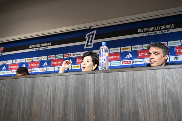 Footbal : Olympique Lyonnais - press conference, PK, Pressekonferenz - Michele Kang A few days after appearing before the DNCG and the announcement of Michele Kang™s takeover, OL held a press conference featuring American Michele Kang President of Olympique Lyonnais alongside General Manager Michael Gerlinger. Lyon, June 26, 2026. LYONFrance  Copyright: xMouradxAllilix